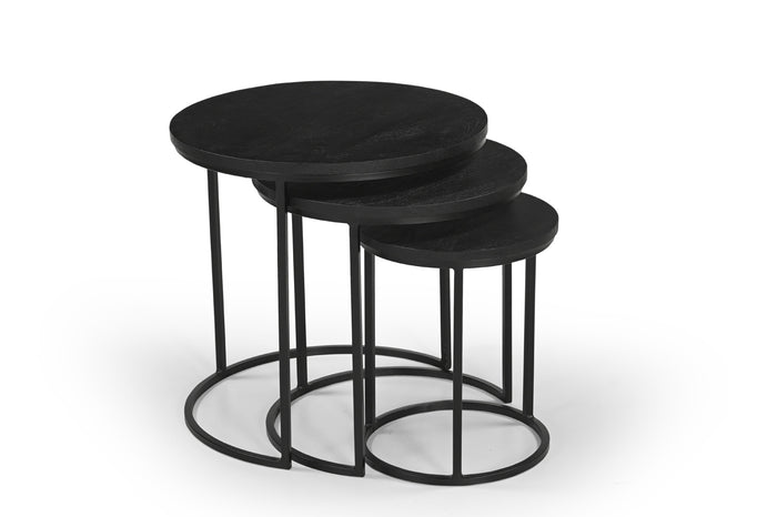 Giga Meubel - Salontafel Organisch Zwart - Set Van 3 - Kila