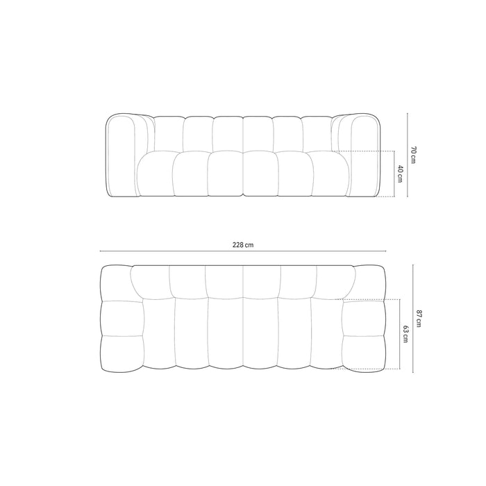 Micadoni Lupine 3-zitsbank - Chenille -  Terra