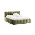 Micadoni Lupine Bedframe met Opbergruimte 160 x 200 cm - Chenille - Lichtgroen