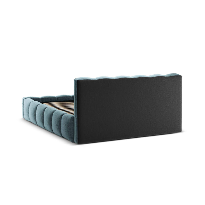 Micadoni Lupine Bedframe met Opbergruimte 180 x 200 cm - Chenille - Denimblauw