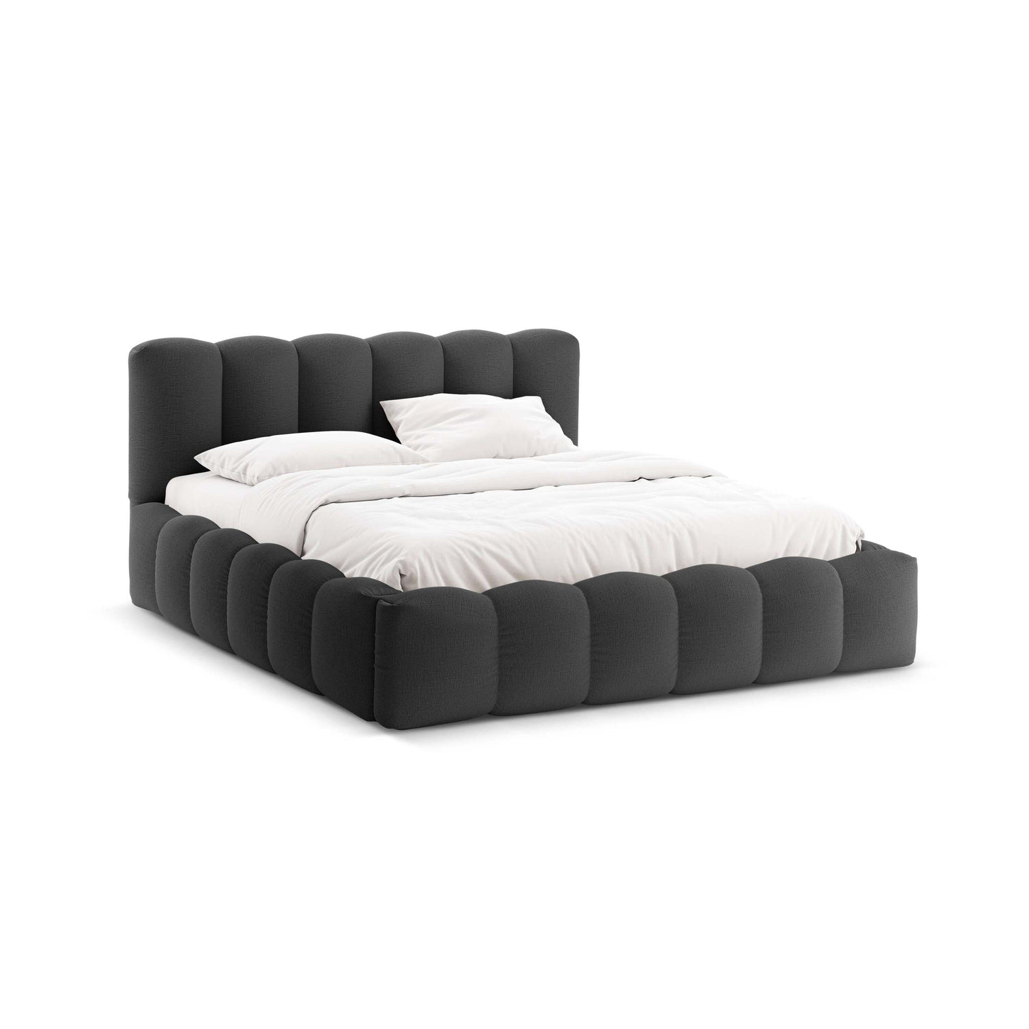 Micadoni Lupine Bedframe met Opbergruimte 200 x 200 cm - Antraciet