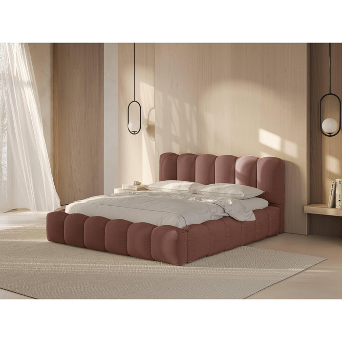 Micadoni Lupine Bedframe met Opbergruimte 140 x 200 cm - Donkerroze