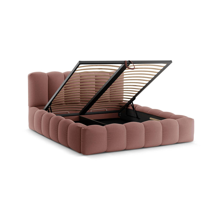 Micadoni Lupine Bedframe met Opbergruimte 140 x 200 cm - Donkerroze