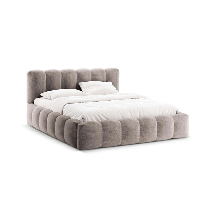 Micadoni Lupine Bedframe met Opbergruimte 140 x 200 cm - Chenille - Cappuccino