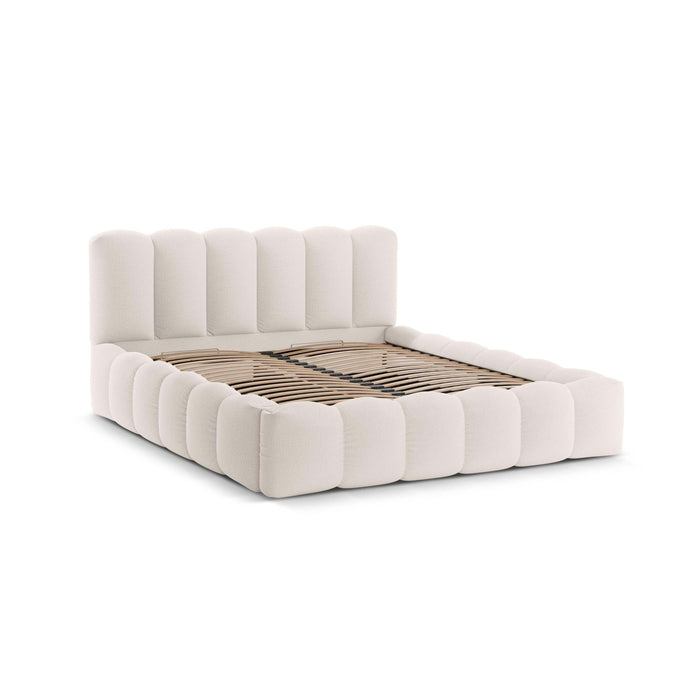 Micadoni Lupine Bedframe met Opbergruimte 200 x 200 cm - Lichtbeige