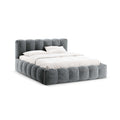 Micadoni Lupine Bedframe met Opbergruimte 140 x 200 cm - Chenille - Platina