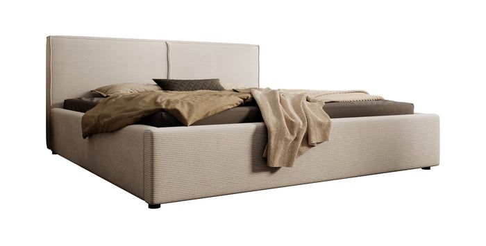 Meubella Tweepersoonsbed Infinity - Beige ribstof - 180x200 cm