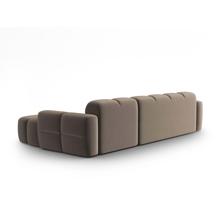 Micadoni Lisa Hoekbank met Chaise Longue Rechts - Velvet - Lichtbruin