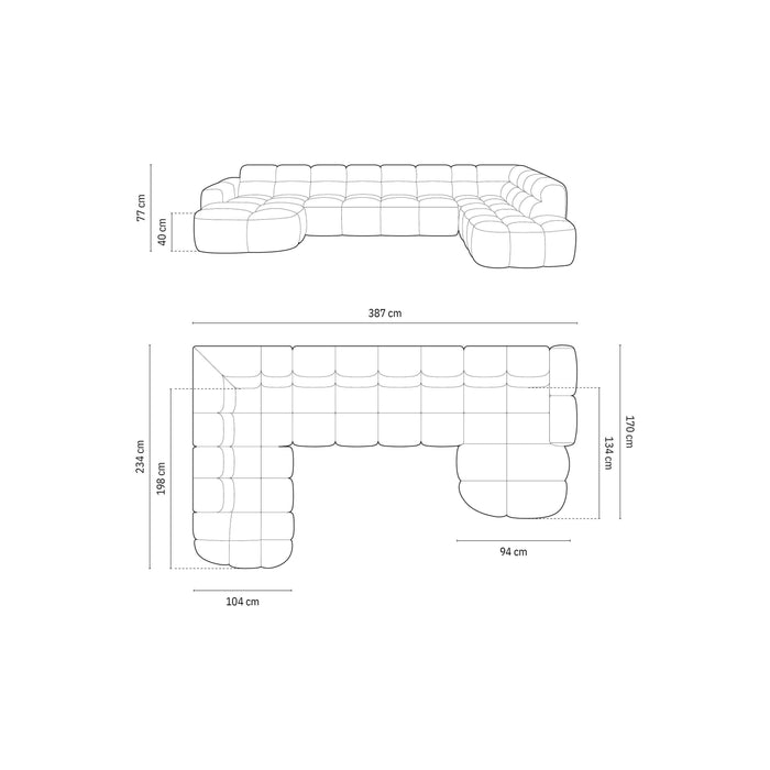 Micadoni Lisa U-bank Links - Velvet - Lichtbruin