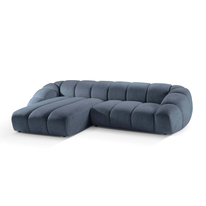 Micadoni Diana 4-zits Hoekbank met Chaise Longue Links - Denimblauw