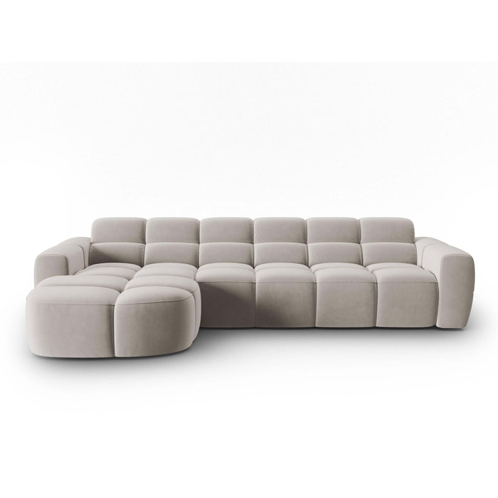 Micadoni Lisa Hoekbank met Chaise Longue Links - Velvet - Lichtbeige