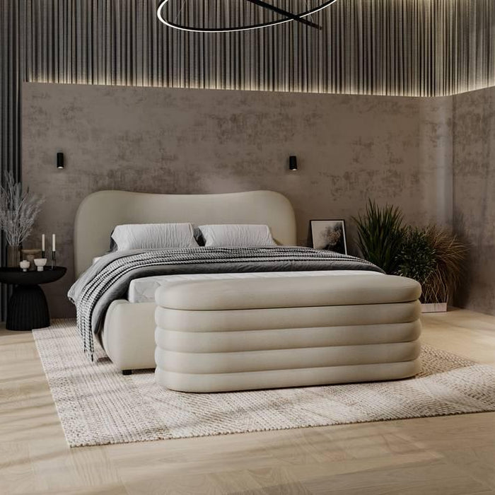 NADUVI Collection Lavelle bedframe bouclé met opbergvak 140 x 200 cm