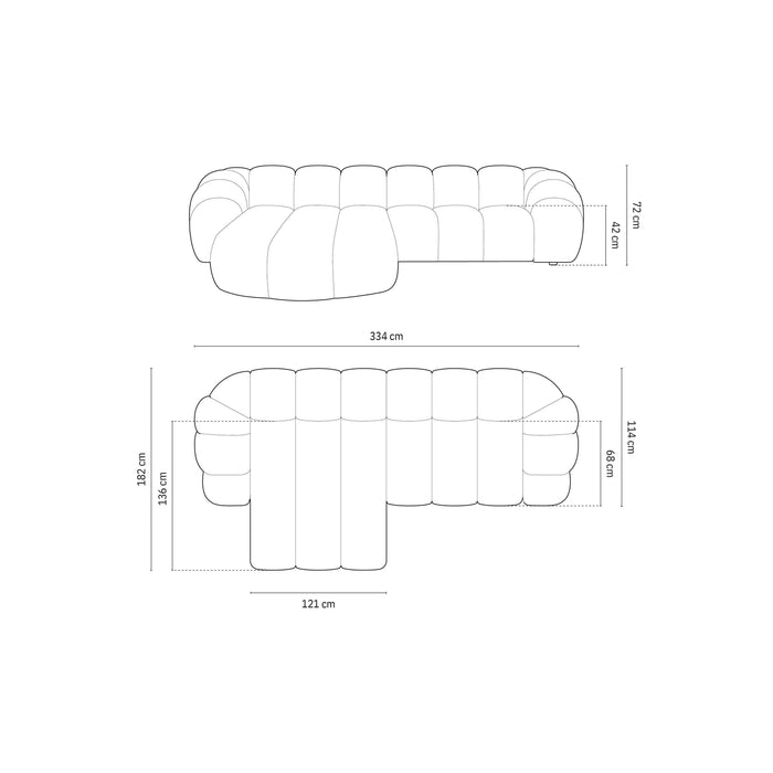 Micadoni Diana 4-zits Hoekbank met Chaise Longue Links - Beige