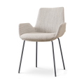Nolon Nora-Eef Eetkamerstoel Beige Gemêleerd - met Armleuning - Zwart