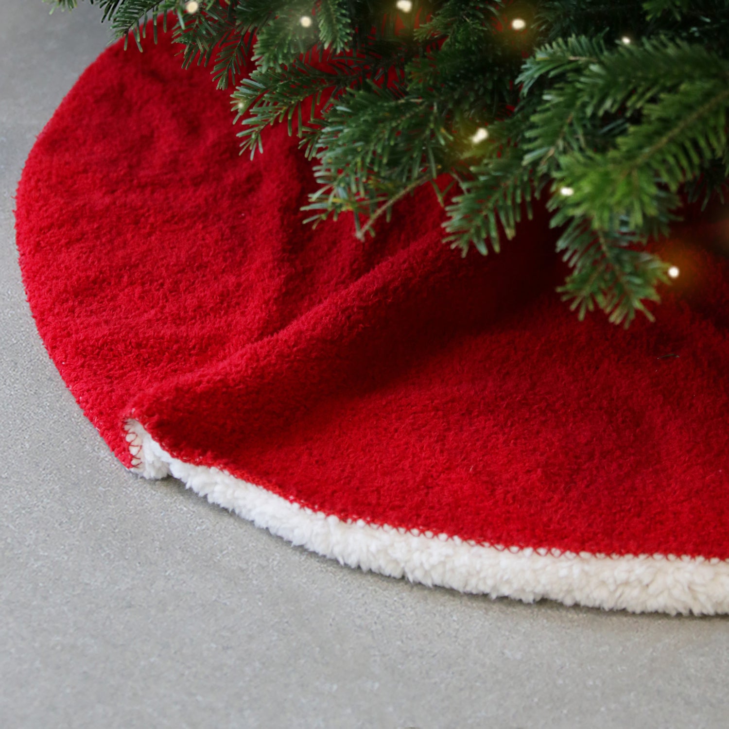 Unique Living kerstboomrok - rood - D90 cm - polyester