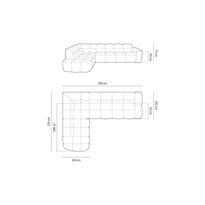 Micadoni Lisa Hoekbank Links - Velvet - Lichtbeige