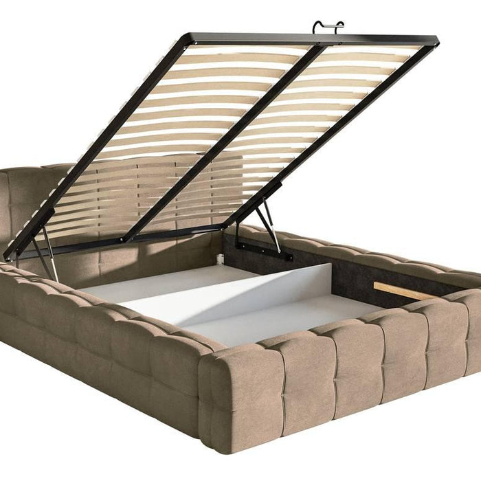 Selsey Design Tilly bedframe velvet met opbergvak 180 x 200 cm