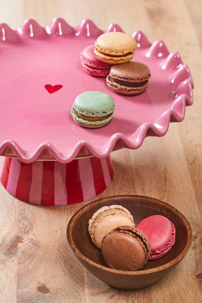 Mica Decorations Bella Taartplateau - H13 x Ø30 cm - Roze, Rood