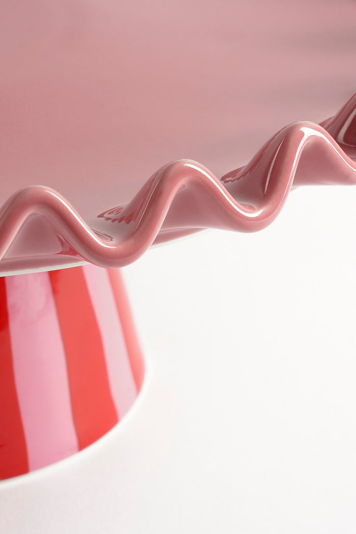 Mica Decorations Bella Taartplateau - H13 x Ø30 cm - Roze, Rood