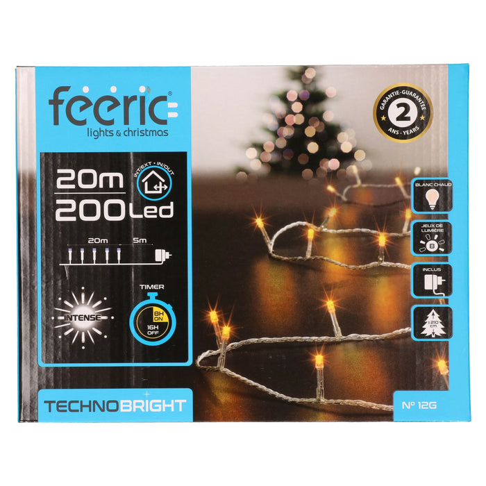 Feeric lights kerstverlichting - warm wit - 20 meter - 200 leds