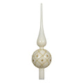 Decoris kerstboom piek luxe - creme wit|goud - glas - 31cm