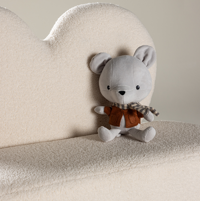 Nest living Aryna teddystof kinderbankje wit