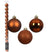 Decoris Mini kerstballen - 14x- cognac bruin - D3 cm - kunststof