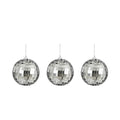 House of Seasons kerstballen - disco - 3x st - zilver - 8 cm