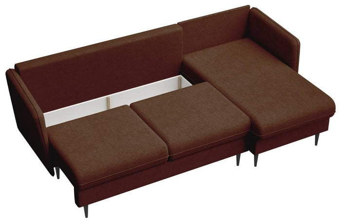 Selsey Design Sion hoekbank links|rechts chenille met slaapfunctie