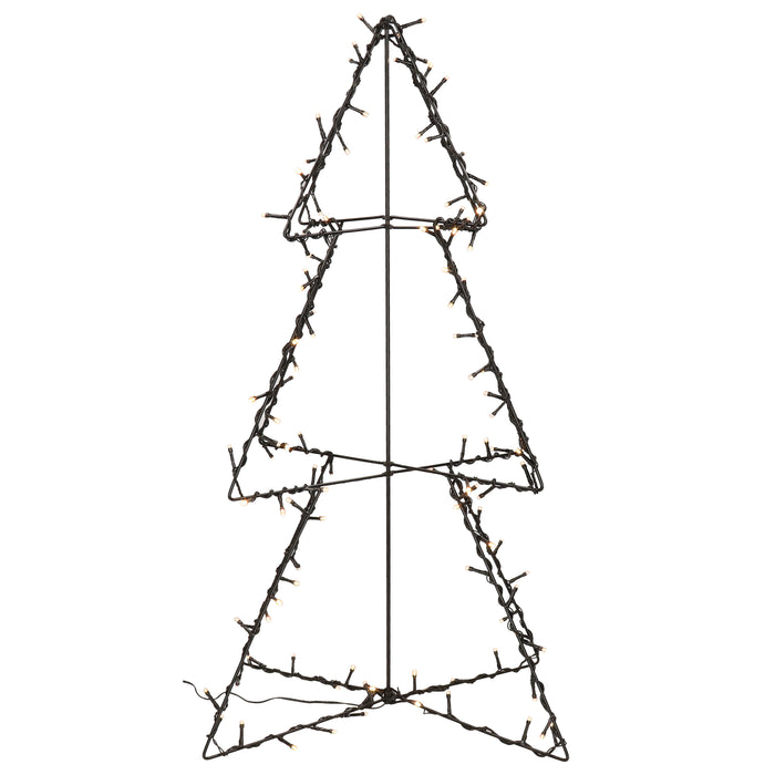 Anna's Collection Verlichte 3D kerstboom - 77cm - zwart - 120 led