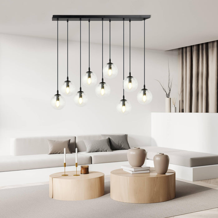 NADUVI Collection Glazen hanglamp eetkamer Cosmo 9-lichts
