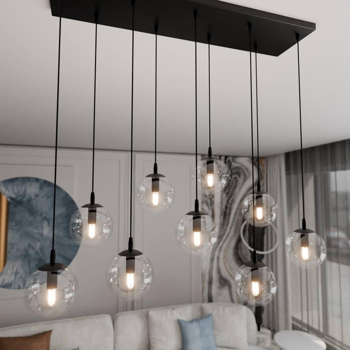 NADUVI Collection Glazen hanglamp eetkamer Cosmo 9-lichts