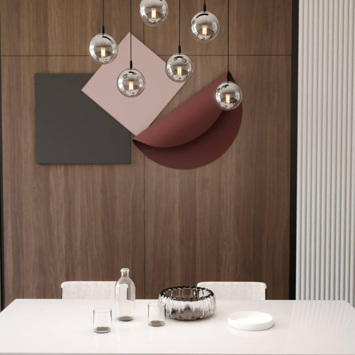 NADUVI Collection Glazen hanglamp eetkamer Cosmo 6-lichts