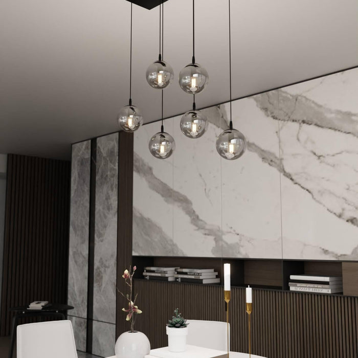 NADUVI Collection Glazen hanglamp eetkamer Cosmo 6-lichts