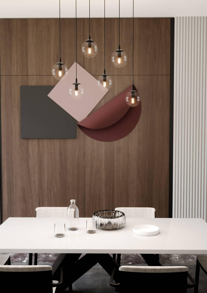 NADUVI Collection Glazen hanglamp eetkamer Cosmo 6-lichts