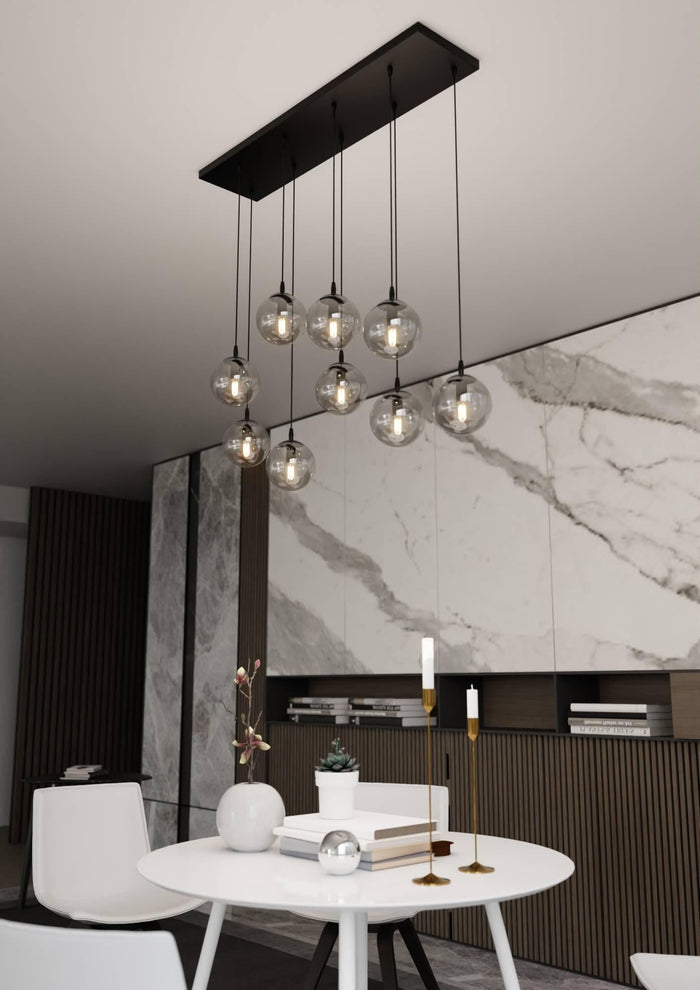 NADUVI Collection Glazen hanglamp eetkamer Cosmo 9-lichts