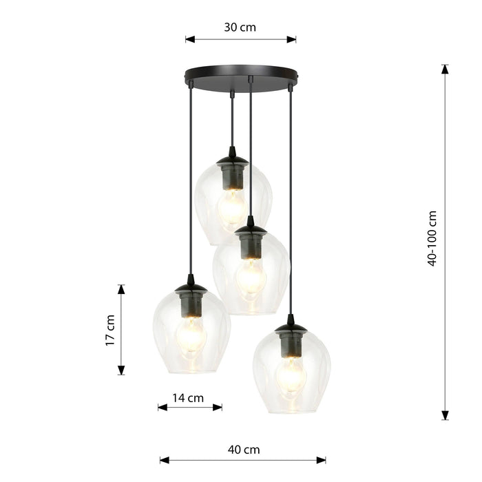 Loft46 4-lichts hanglamp Noah rond
