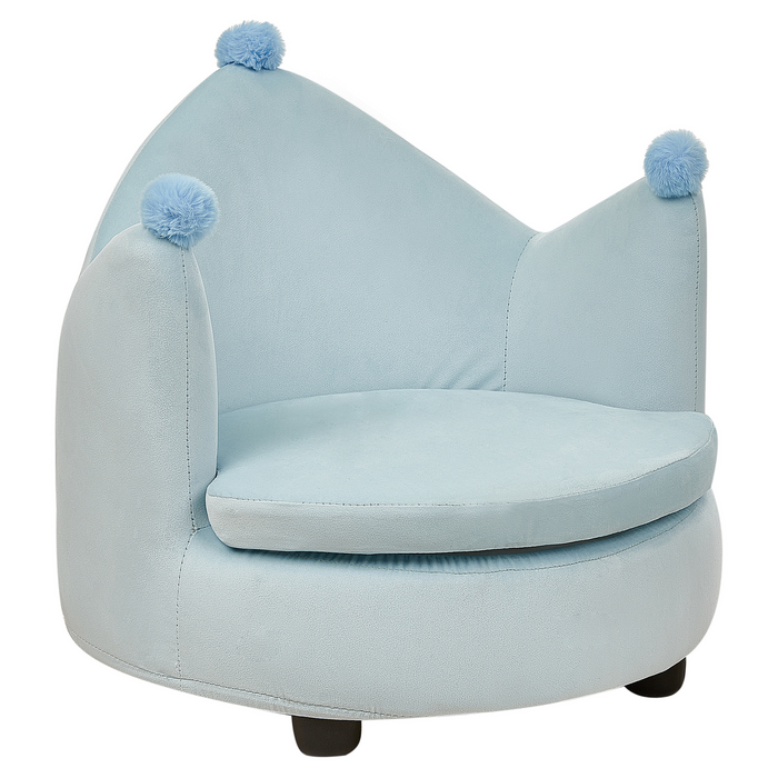 Beliani - VEGA - Kinderstoel - Lichtblauw - Fluweel