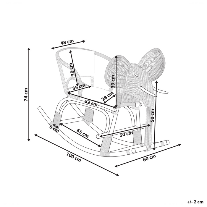 Beliani - AMPOLLINO - Schommelstoel - Natuurlijk - Rotan