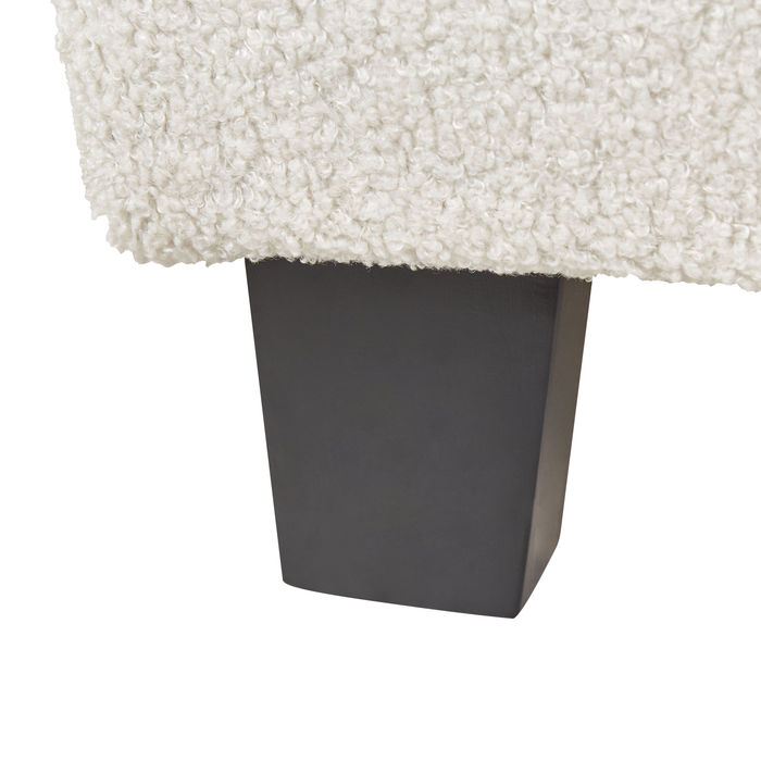 Beliani - ROANNE - Eenpersoonsbed - Lichtbeige - 90 x 200 cm - Bouclé