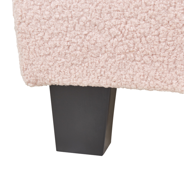 Beliani - ROANNE - Eenpersoonsbed - Pastelroze - 90 x 200 cm - Bouclé