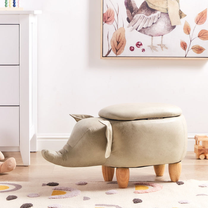 Beliani - ELEPHANT - Hocker - Taupe - Kunstleer