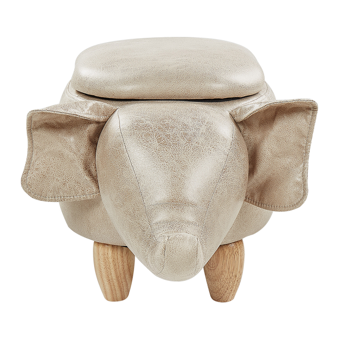 Beliani - ELEPHANT - Hocker - Taupe - Kunstleer