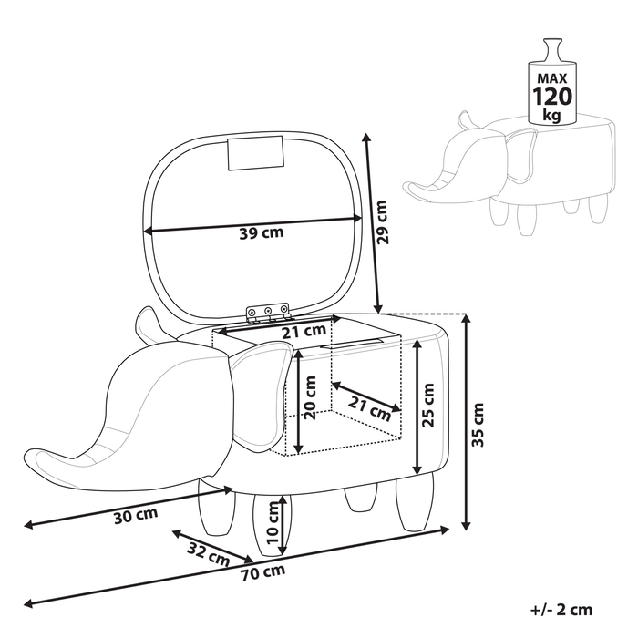 Beliani - ELEPHANT - Hocker - Taupe - Kunstleer