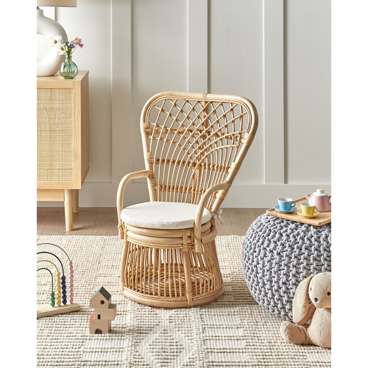 Beliani - TEMENI - Kinderstoel - Natuurlijk - Rotan
