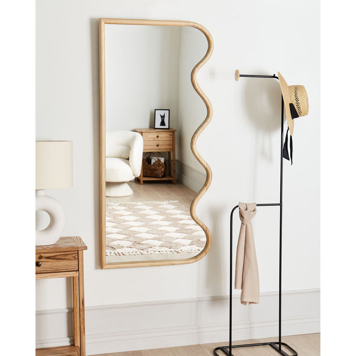 Beliani - MURAT - Wandspiegel - Lichtbruin - Hout