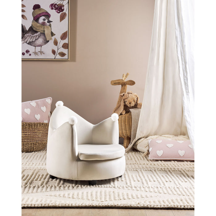 Beliani - VEGA - Kinderstoel - Beige - Fluweel