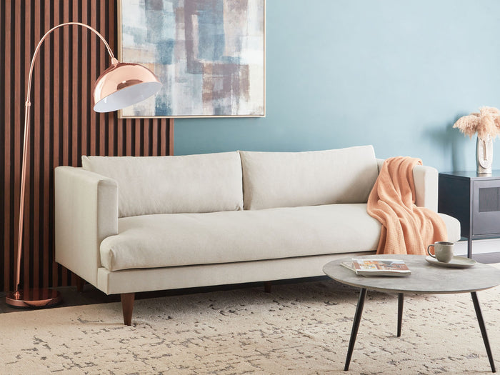 Beliani - JARPEN - Driezitsbank - Lichtbeige - Stof