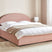 Beliani-VAUCLUSE -Tweepersoonsbed-Pastelroze-180 x 200 cm-Polyester