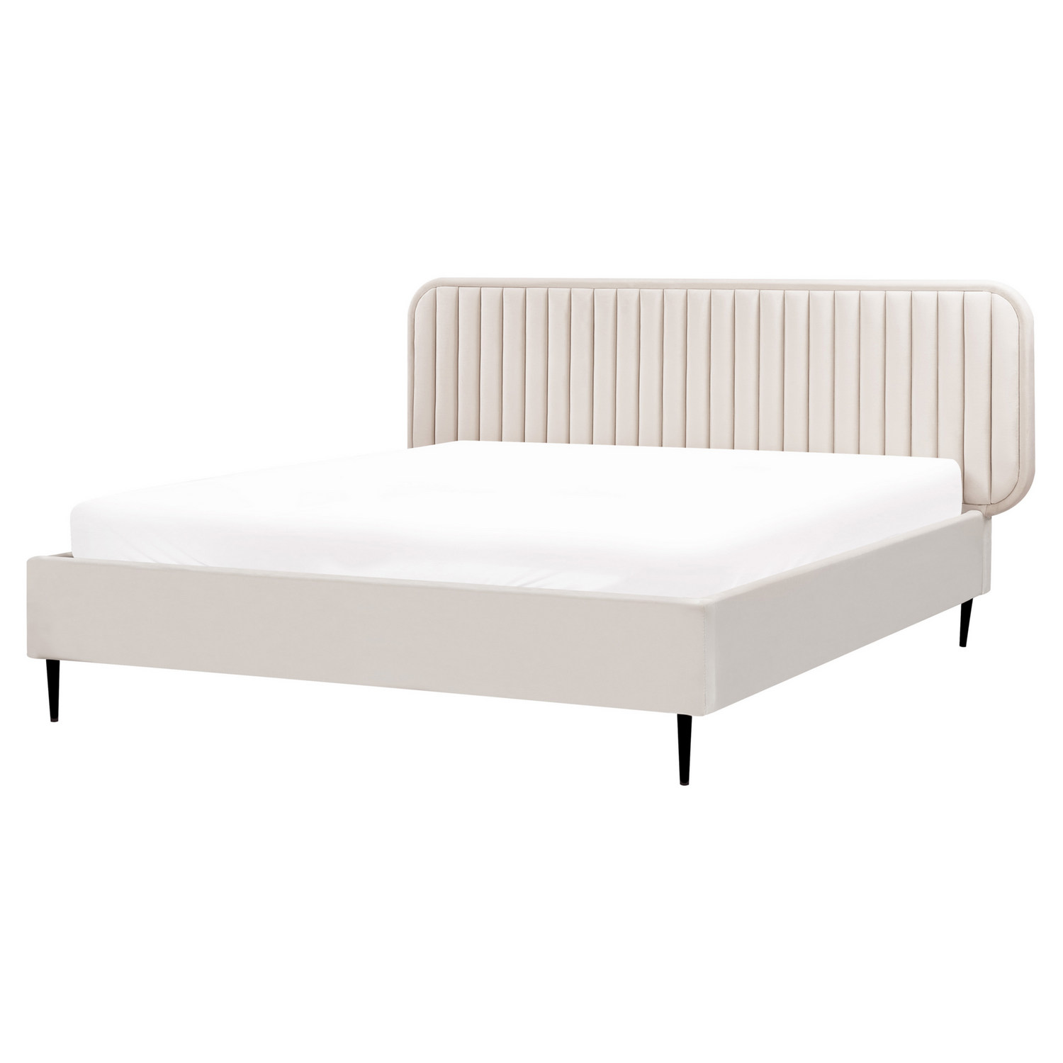 Beliani - BRIN - Tweepersoonsbed - Beige - 160 x 200 cm - Fluweel